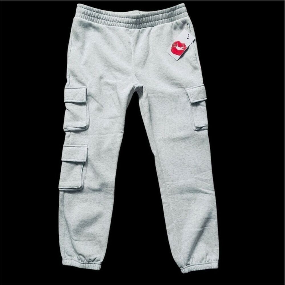 NWT Hot Kiss Sz XL grey fleece Relaxed cargo cinch cuffed joggers sweatpants